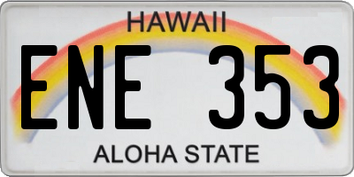 HI license plate ENE353