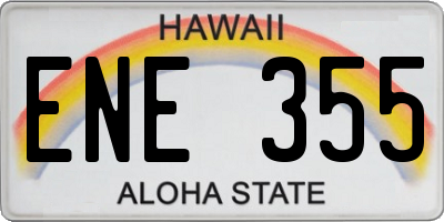 HI license plate ENE355