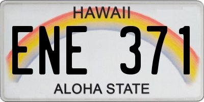 HI license plate ENE371