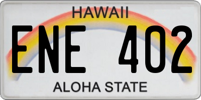 HI license plate ENE402