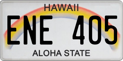 HI license plate ENE405