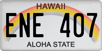 HI license plate ENE407