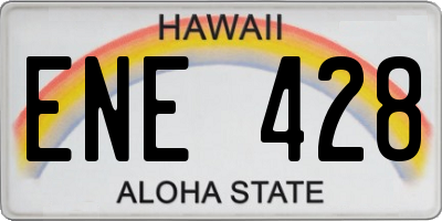 HI license plate ENE428