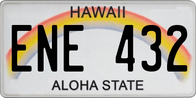 HI license plate ENE432