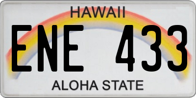 HI license plate ENE433