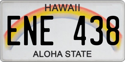 HI license plate ENE438