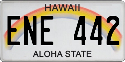 HI license plate ENE442