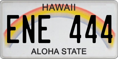 HI license plate ENE444