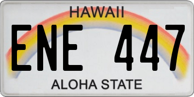 HI license plate ENE447