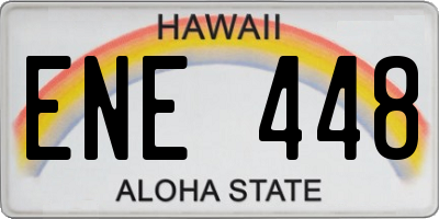 HI license plate ENE448