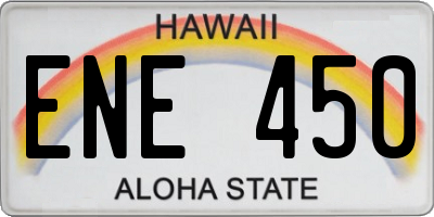 HI license plate ENE450