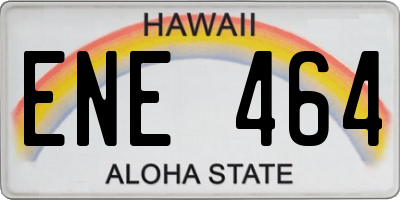 HI license plate ENE464