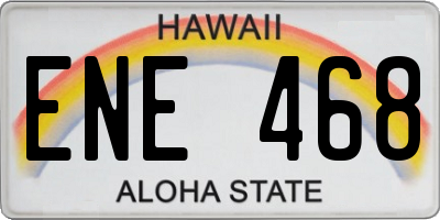 HI license plate ENE468