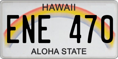 HI license plate ENE470