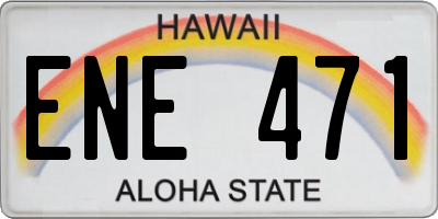 HI license plate ENE471