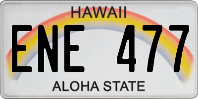 HI license plate ENE477