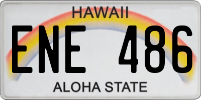 HI license plate ENE486