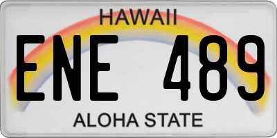 HI license plate ENE489