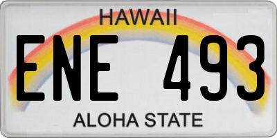 HI license plate ENE493