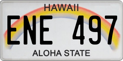 HI license plate ENE497