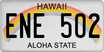 HI license plate ENE502