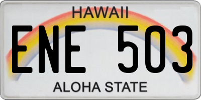 HI license plate ENE503