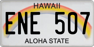 HI license plate ENE507