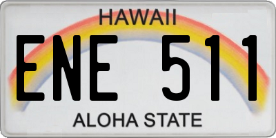 HI license plate ENE511