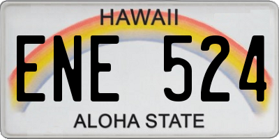 HI license plate ENE524