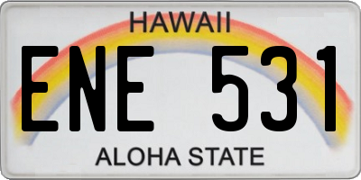 HI license plate ENE531