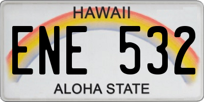 HI license plate ENE532