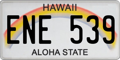 HI license plate ENE539