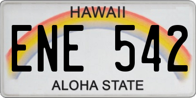 HI license plate ENE542