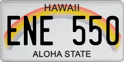HI license plate ENE550