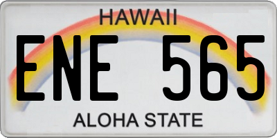 HI license plate ENE565
