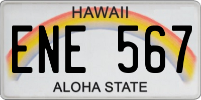 HI license plate ENE567