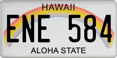 HI license plate ENE584