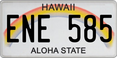 HI license plate ENE585