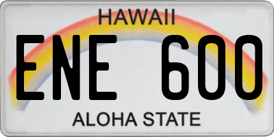 HI license plate ENE600