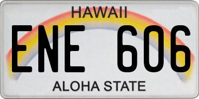 HI license plate ENE606