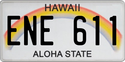 HI license plate ENE611