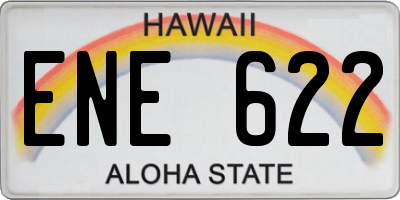 HI license plate ENE622