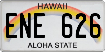 HI license plate ENE626