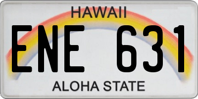 HI license plate ENE631