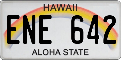 HI license plate ENE642