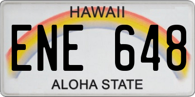 HI license plate ENE648