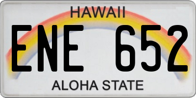 HI license plate ENE652