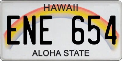 HI license plate ENE654