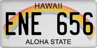 HI license plate ENE656