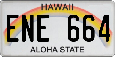 HI license plate ENE664